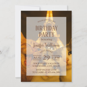 Paris Night Cat Selfie Squad Invitation
