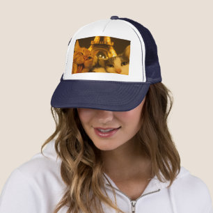 Paris Night Cat Selfie Squad Lover                 Trucker Hat