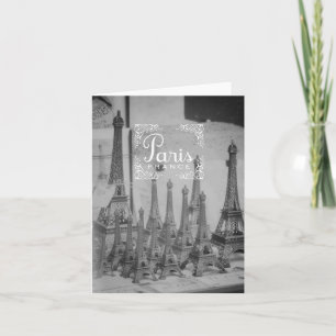 Paris Noir et Blanc Voyage Carte pour notes Souven