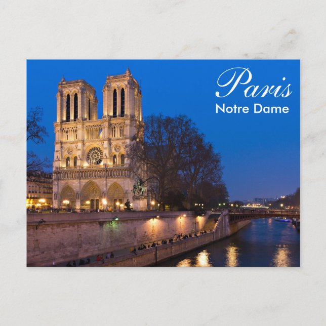 Paris - Notre-Dame la nuit carte postale (Devant)