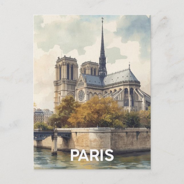 Paris Notre Dame Postcard (Front)