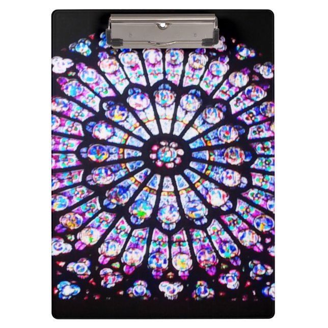 Paris Notre Dame stained glass - The Rose Window Clipboard (Front)