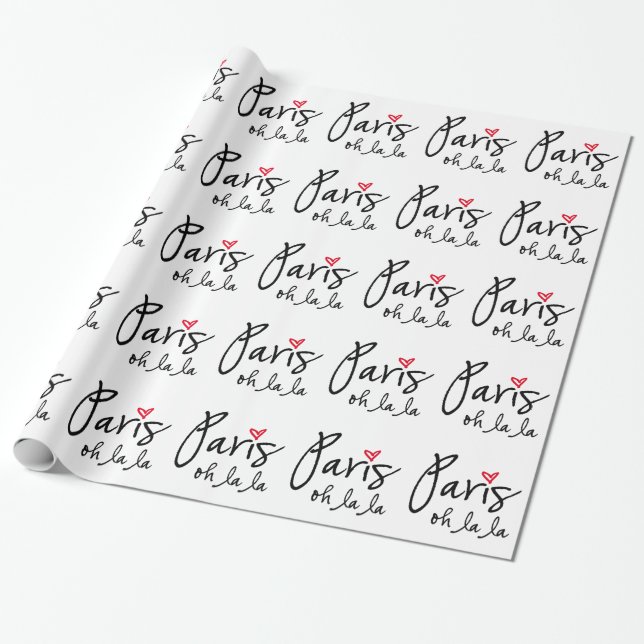 Paris oh la la wrapping paper (Unrolled)