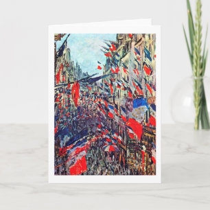 Paris on National Day, Claude Monet Card