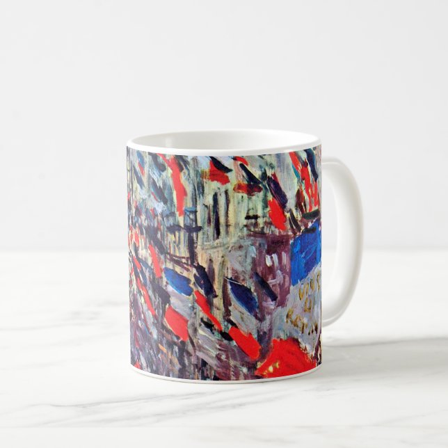 Paris on National Day, Claude Monet Coffee Mug (Front Right)
