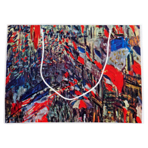 Paris on National Day, Claude Monet Large Gift Bag