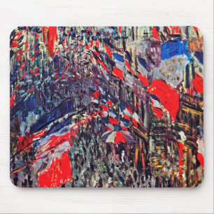 Paris on National Day, Claude Monet Mouse Pad
