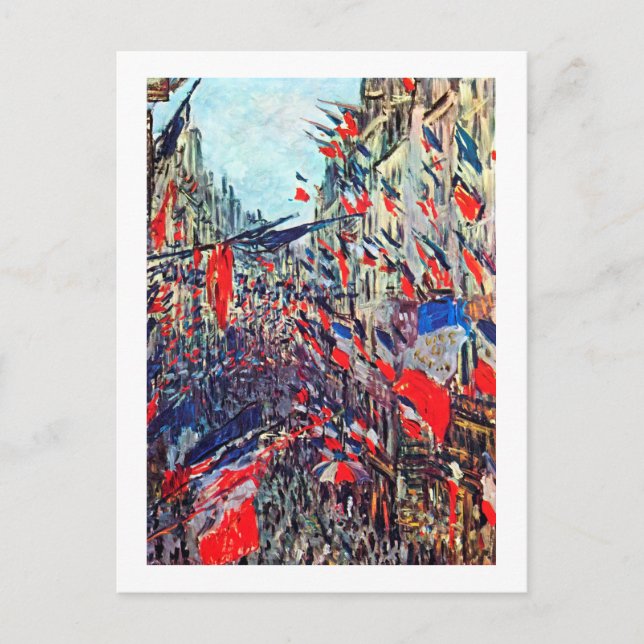 Paris on National Day, Claude Monet Postcard (Front)