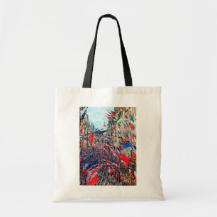 Paris on National Day, Claude Monet Tote Bag