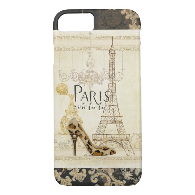Paris ooh la la Fashion Eiffel Tower Chandelier Case-Mate iPhone Case (Back)