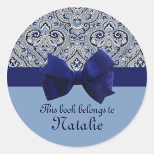 Paris Paisley Indigo 2 Personalized Sticker