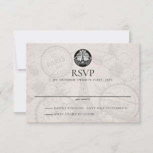 Paris Passport Wedding RSVP Card