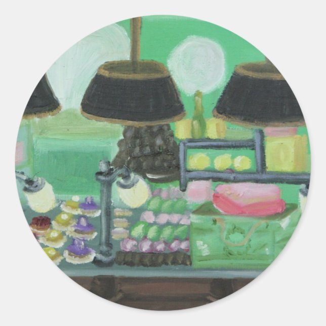 "Paris Patisseries" Classic Round Sticker (Front)