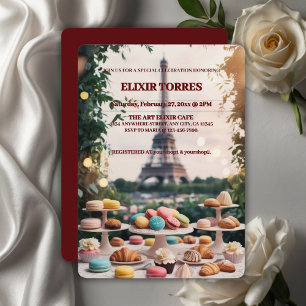 Paris Patisseries Macaroons Magazine Themed Invitation