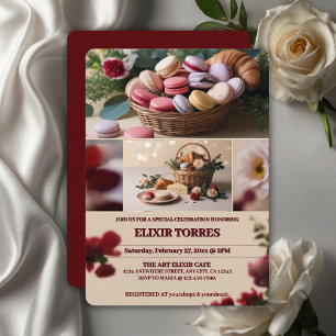 Paris Patisseries Macaroons Magazine Themed Invitation
