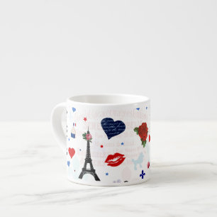 Paris pattern with Eiffel Tower Espresso Cup