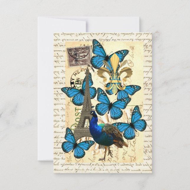 Paris, peacock and butterflies (Front)