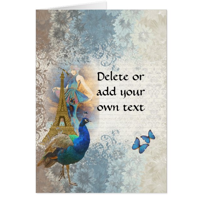 Paris peacock collage (Devant)