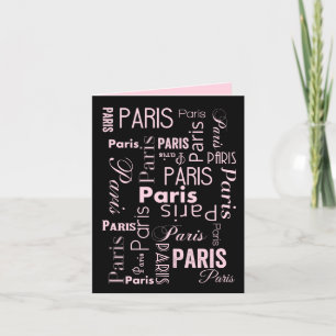 Paris pink, and black paris theme invitations 