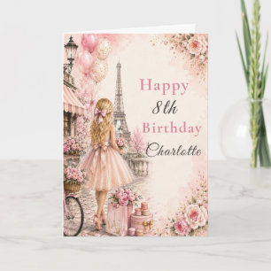 Paris Pink Birthday Party Card