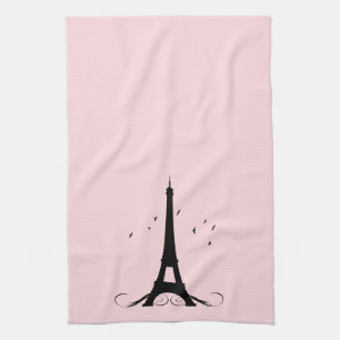 Paris Pink Eiffel Tower Kitchen Towel