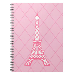 Paris Pink Eiffel Tower Student Class Notebook