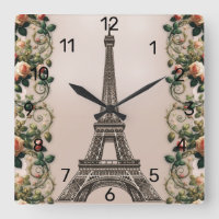 Paris Pink Rose Vines Eiffel Tower Shabby Chic