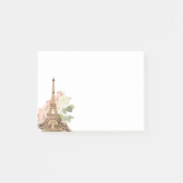 Paris Pink Rose Vintage Romantic Post-it Notes (Front)