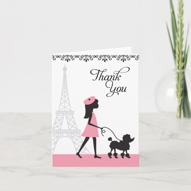 Paris Poodle Merci Cartes (Devant)