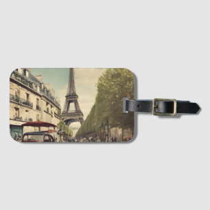 Paris Postcard Luggage Tag