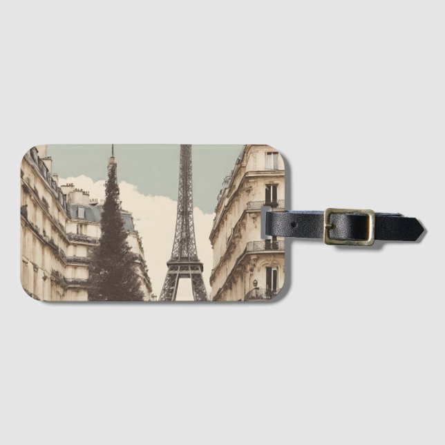 Paris Postcard (Paris 9) Luggage Tag (Front Horizontal)
