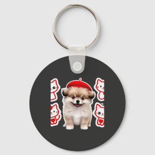 Paris Pup & Kitty Crew � Cute Beret Dog and Cat Keychain