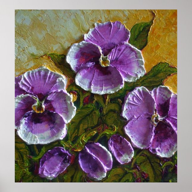Paris' Purple Pansies Fine Art Poster (Front)