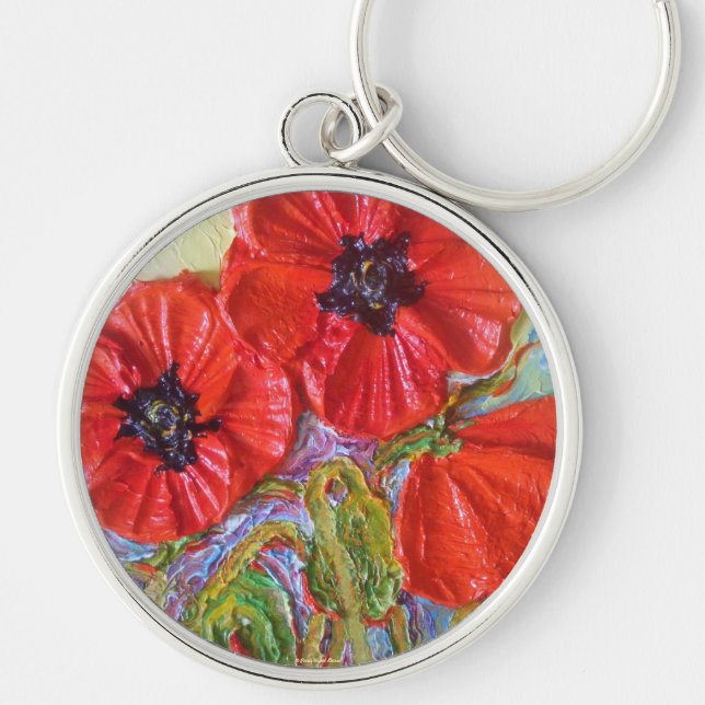 Paris' Red Poppies II Keychain (Front)