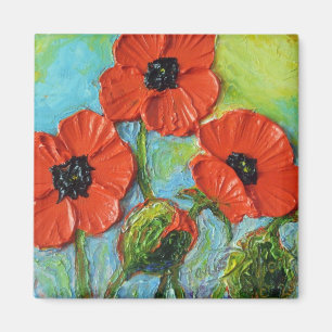 Paris' Red Poppies Magnet