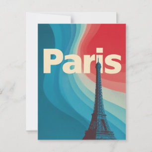 Paris retro postcard