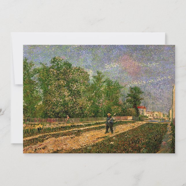 Paris Road with Peasant by Vincent van Gogh Invitation (Front)