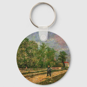 Paris Road with Peasant by Vincent van Gogh Keychain