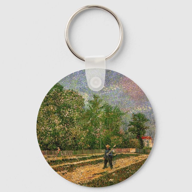 Paris Road with Peasant by Vincent van Gogh Keychain (Front)