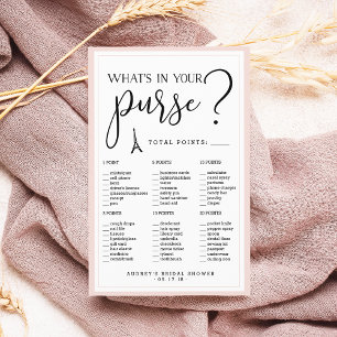 Paris Romance   Bridal Shower Purse Game