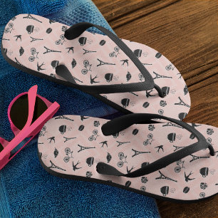 Paris Romance Patterned Flip Flops