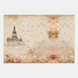 Paris Romance Themed Wrapping Paper
