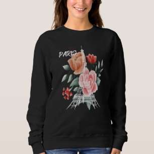Paris Rose Eiffel Tower France Souvenir French Sweatshirt