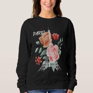 Paris Rose Eiffel Tower France Souvenir French Sweatshirt