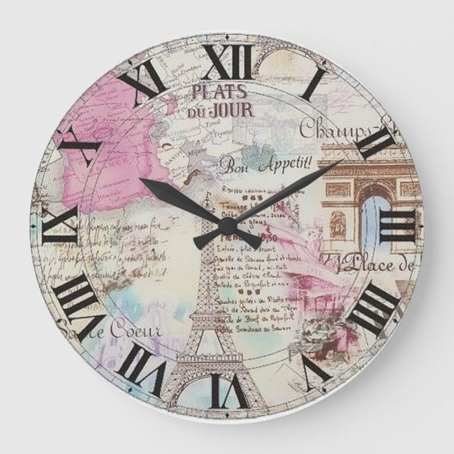 Paris Round Acrylic Wall Clock (Front)