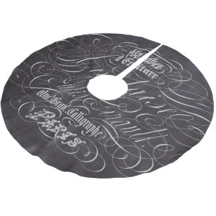 Paris rustic country chalkboard French Scripts Brushed Polyester Tree Skirt