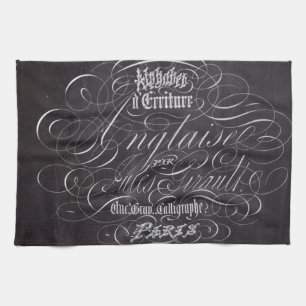 Paris rustic country chalkboard French Scripts Kitchen Towel