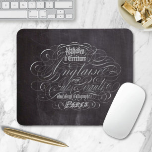 Paris rustic country chalkboard French Scripts Mouse Pad
