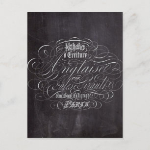 Paris rustic country chalkboard French Scripts Postcard