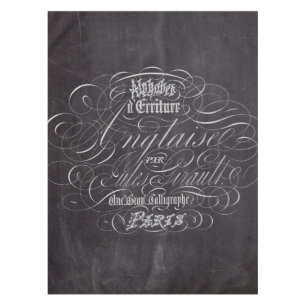 Paris rustic country chalkboard French Scripts Tablecloth